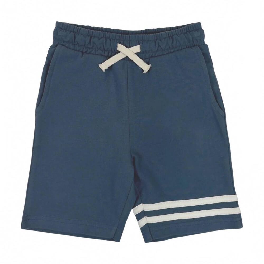 NEW TINY WHALES boys old school terry shorts in navy